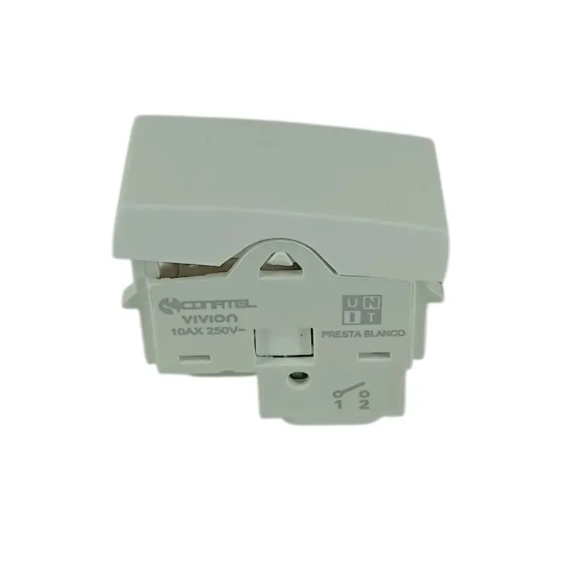 Módulo Interruptor Unipolar con Inserto Blanco - Presta Pro
