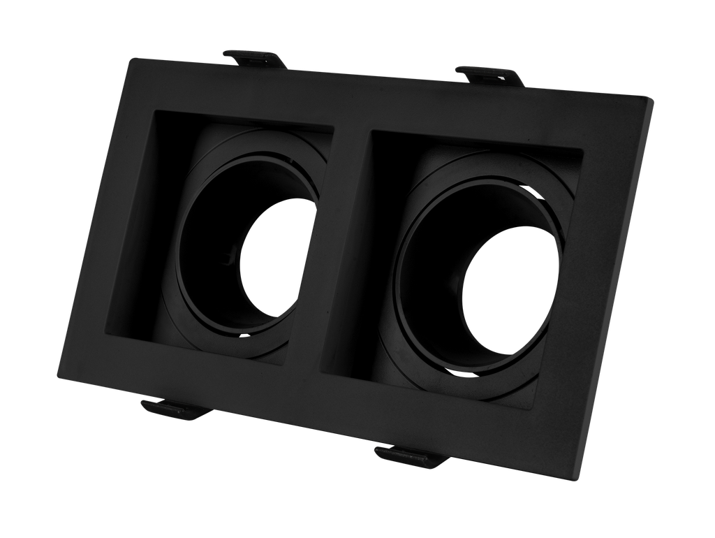 Spot Dicro De Embutir Movil Antidesl 2L Cuad GU10 Negro Ember - Zaga