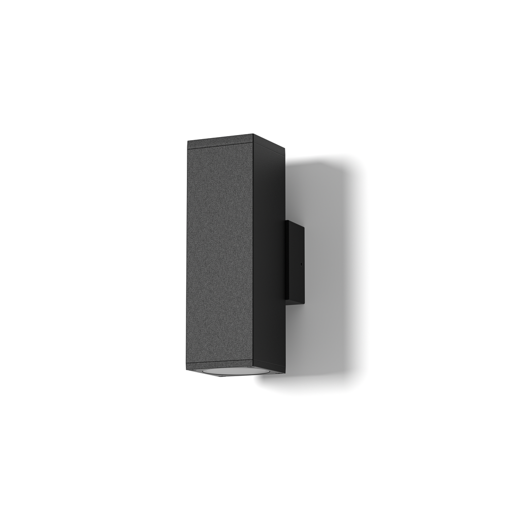 Aplique De Pared Bidireccional Dicro GU10 Cuadrado Negro Atlas G2 Zaga