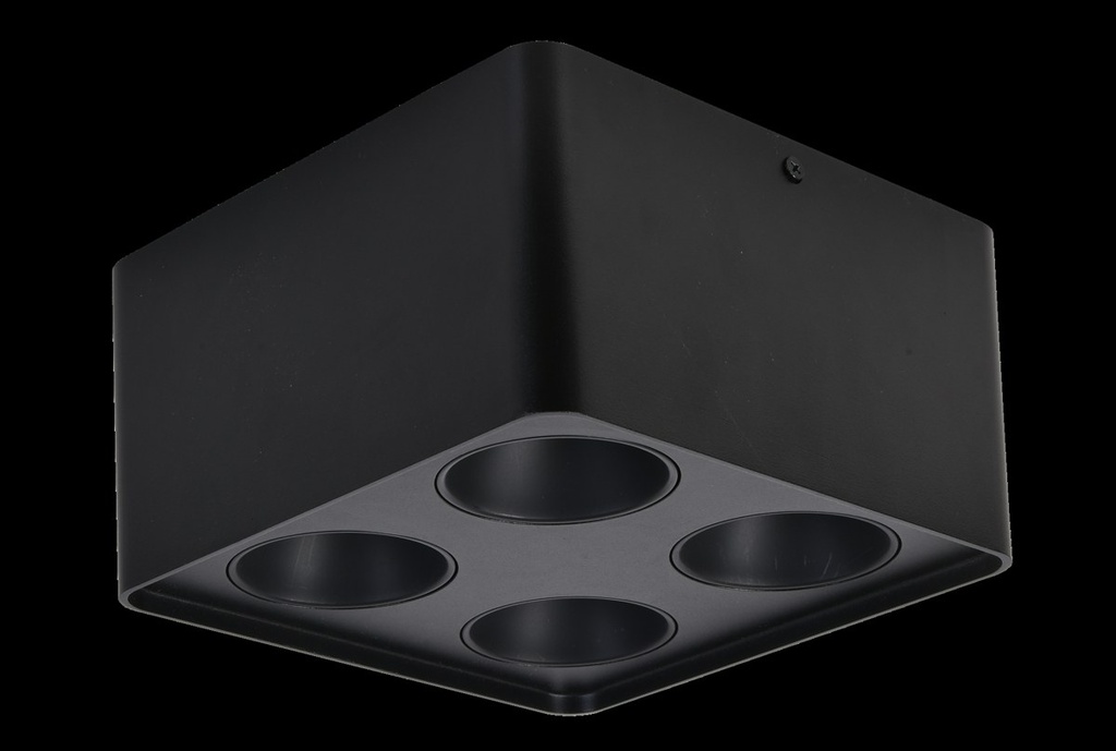 Artefacto LED De Adosar Techo 4L Cuad Fijo 24W Luz Calida Negro Faron - Zaga