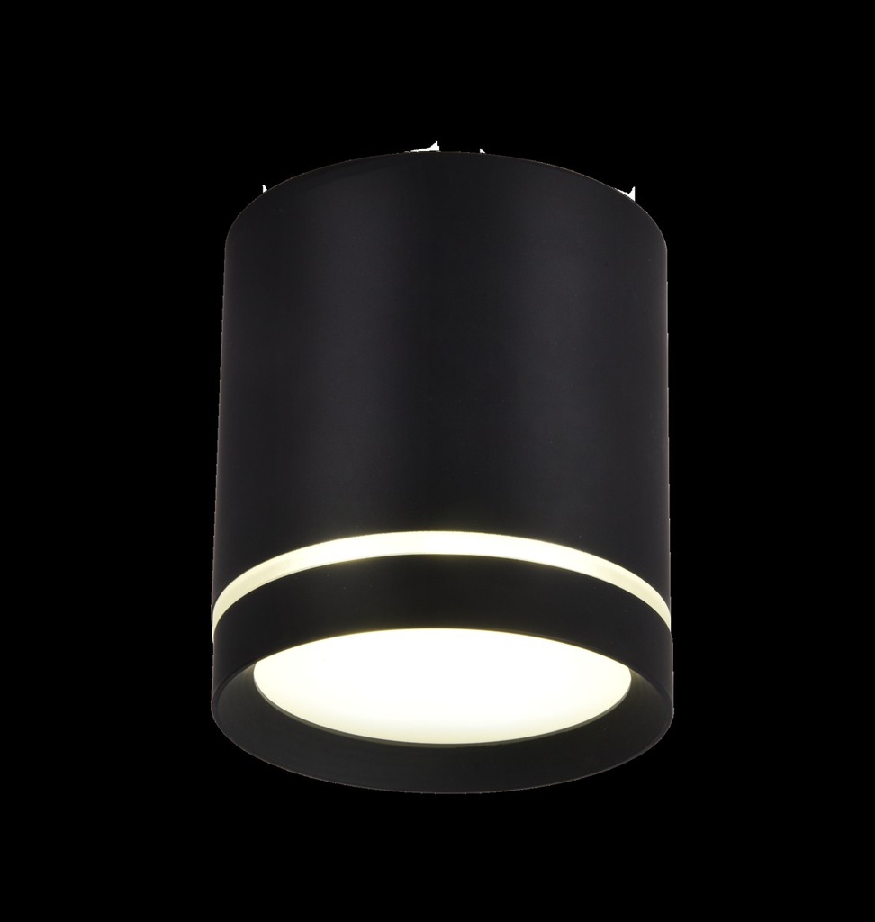 Artefacto LED De Adosar Techo Circ Fijo 5W Luz Calida Negro Mael - Zaga