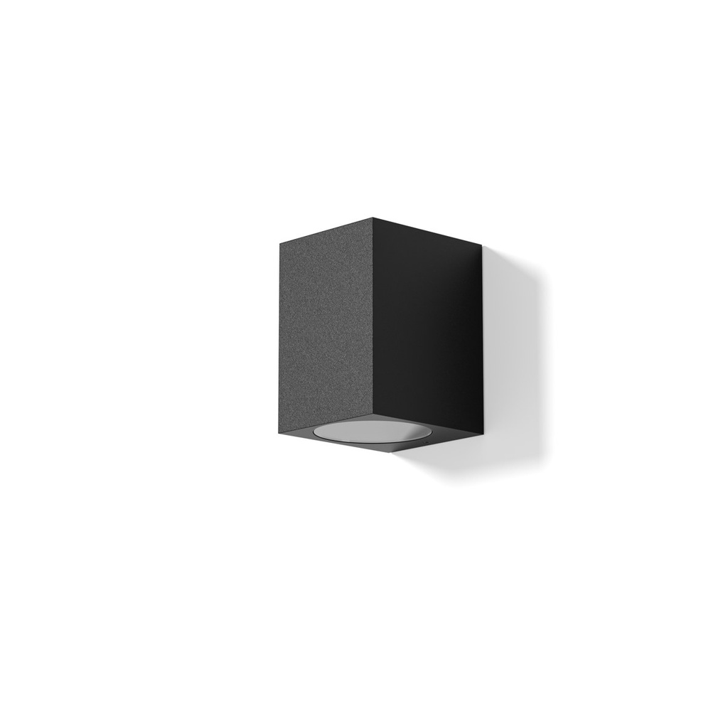 Artefacto De Pared Unidireccional Dicro GU10 Cuadrado Negro Atlas S1 Zaga