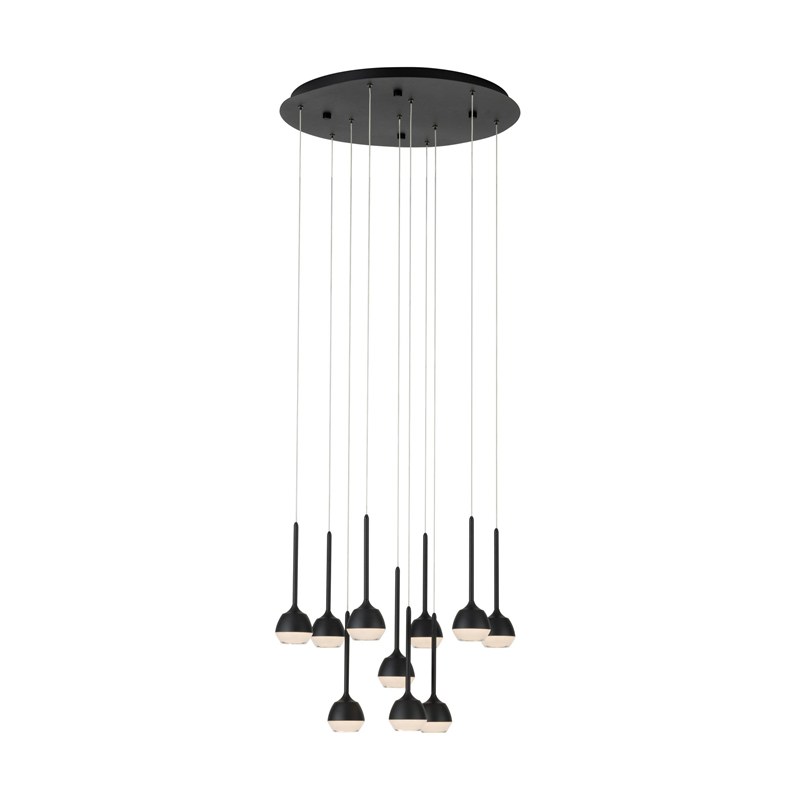 Colgante LED 10X4.5W 5500LM 3000K Ø580mm Acero/negro Nucetto - Eglo