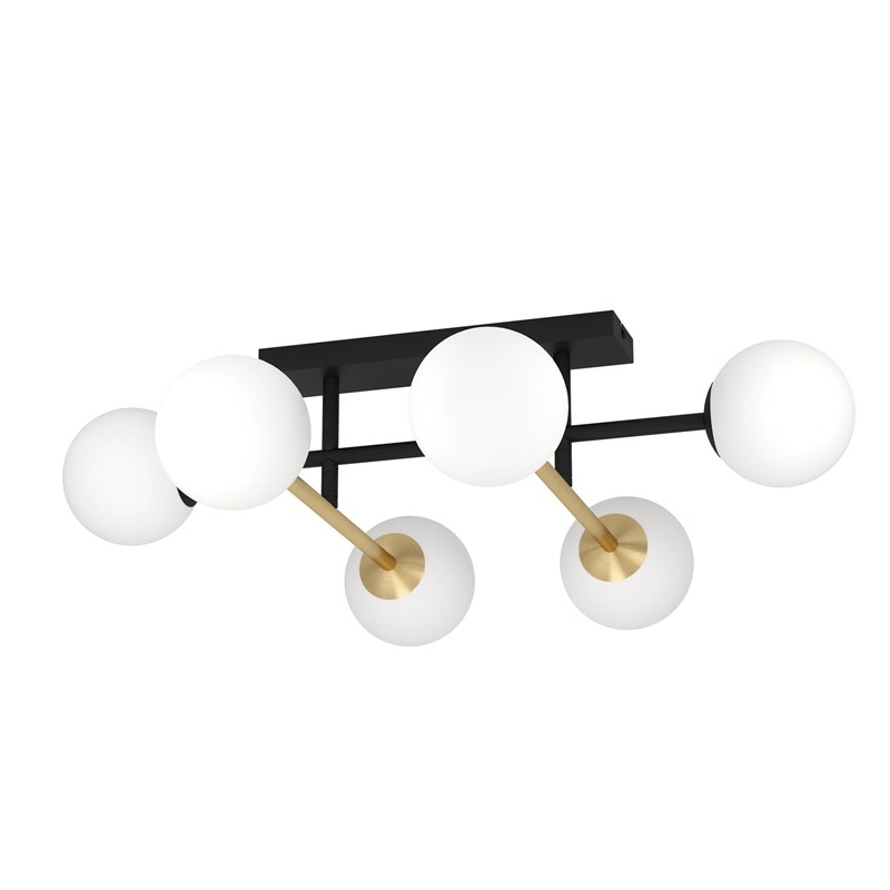 Plafon 6L E14 Acero/vidrio Blanco Paz - Eglo