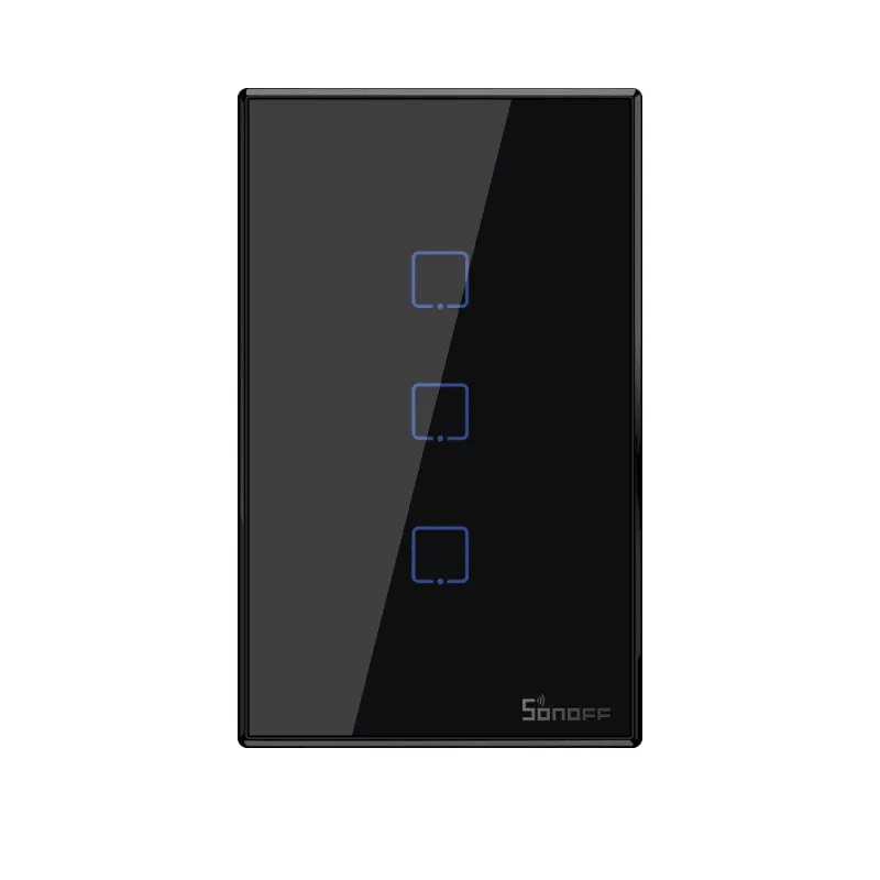 Interruptor WIFI 03 Modulos Negro T3us3c - Tx - Sonoff