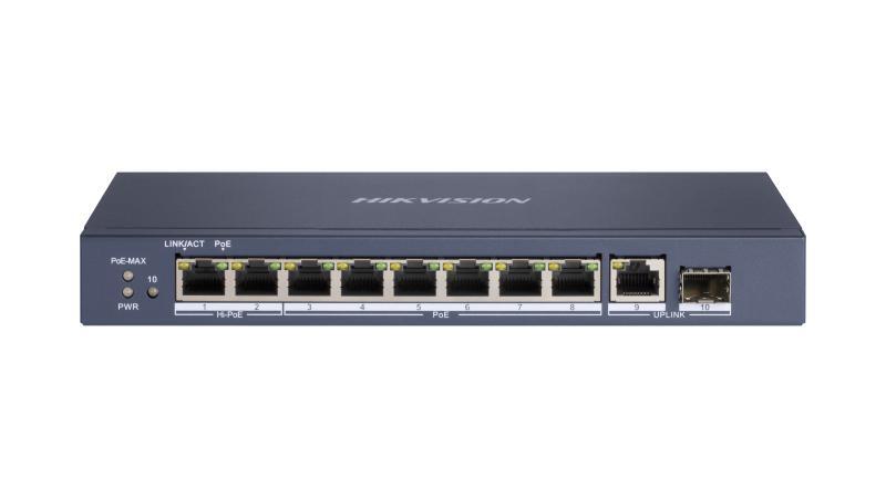 Switch POE De 08 Puertos Ds - 3E0510HP - E - Hikvision