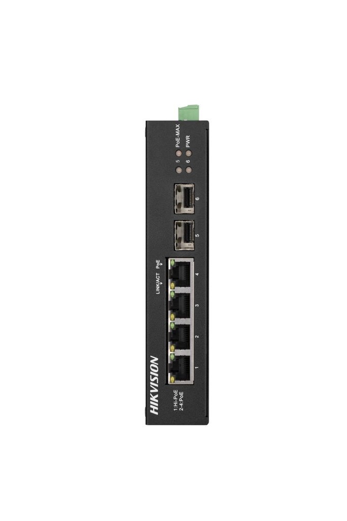 Switch POE Industrial 04 Puertos Giga + 2 Sfp Admin Ds - 3T0506HP - E/hs - Hikvision