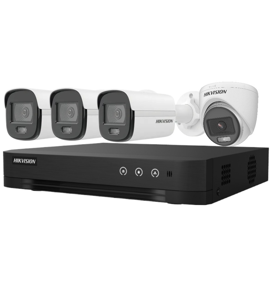 Kit Camaras Colorvu Bullet/turret Ds - J142i(std)/par/kit - 7204HGHI - 4CAM/CV - Hikvision
