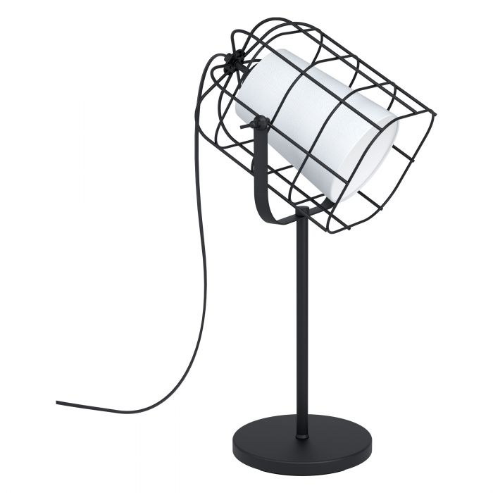 Velador Mesa Bittams E27 De 1 Luz Negro/blanco Eglo
