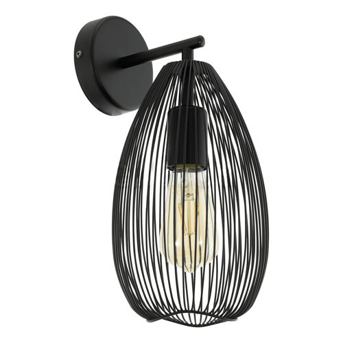 Aplique Clevedon E27 De 1 Luz Negro Eglo
