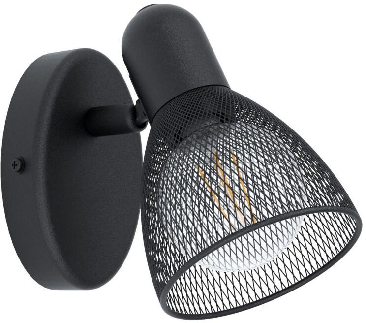 Aplique Carovigno E14 De 1 Luz Negro Eglo