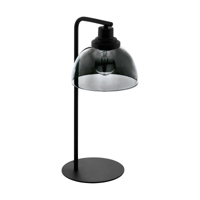 Velador Mesa Beleser E27 De 1 Luz Gris/transparente Eglo
