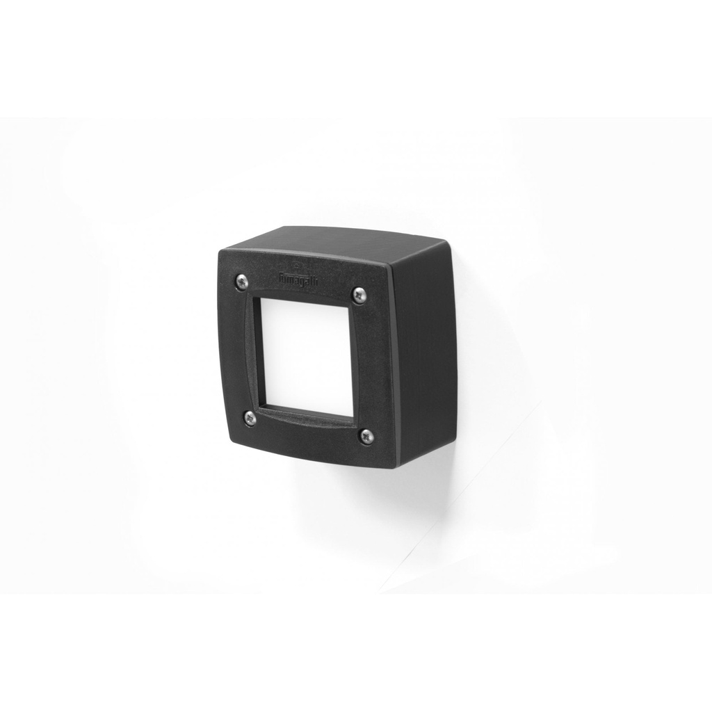 Aplique De Adosar Pared Leti Cuad GX53 De 1 Luz C/lamp LED 3W Calida/neutra/fria Negro Opal Fumagalli