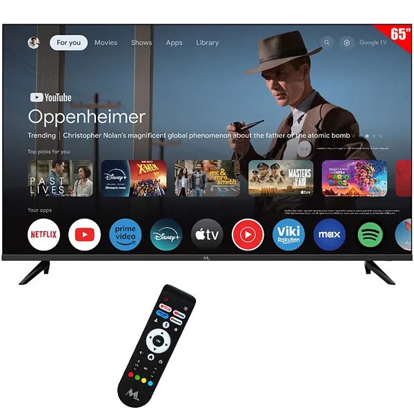 Smart TV QLED 65" Mtek MKQ65FSGU 4K Ultra HD Google TV Wi-Fi Bluetooth con Conve