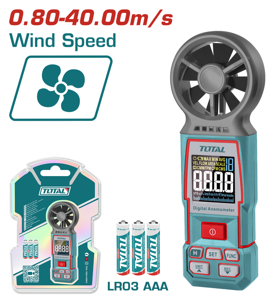 Anemometro (medidor De Corriente De Aire) 0,8 - 40MTS/S - Total