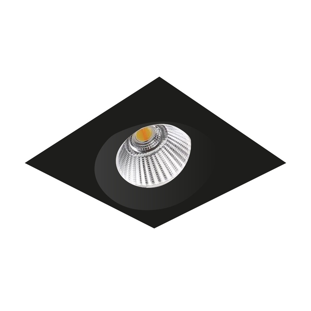 Artefacto LED De Embutir 8W Luz Calida Negro Katy 1 Argo