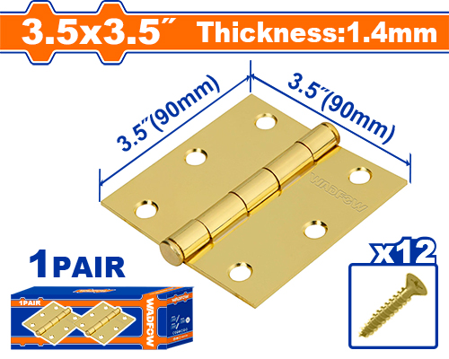 Bisagra Latón 90X90X1.4MM (2 Pzs) - Wadfow
