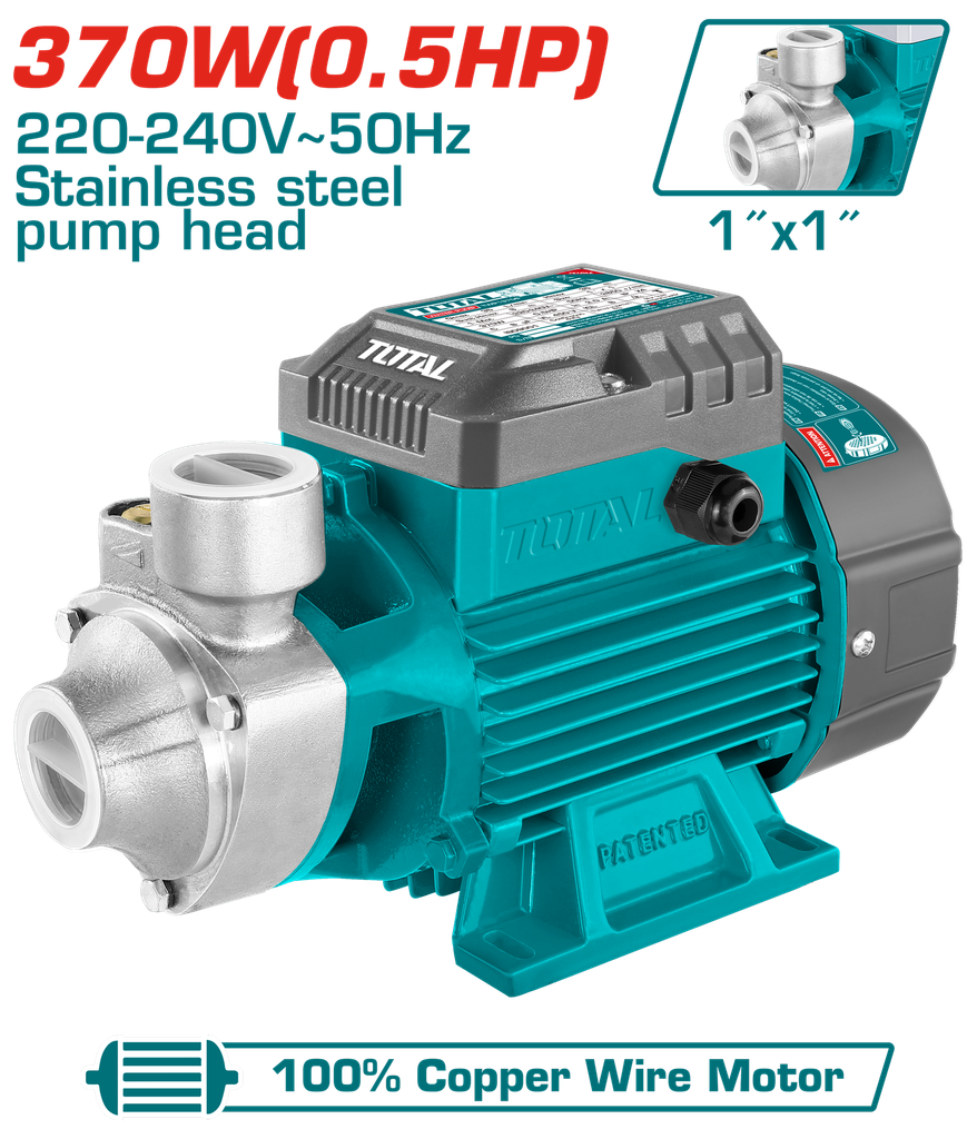 Bomba De Agua Periferica 0.5HP 35MTS 35L/MIN (1pulg) (cabezal Acero Inox) - Total