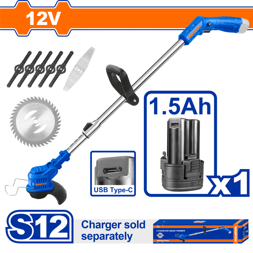 Bordeadora A Bateria 12V (tipo Usbc) - Bat - Wgts512 - Wadfow