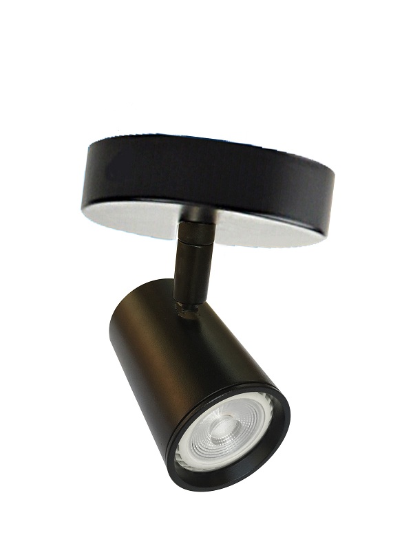 Cabezal Dicro GU10 Negro Con Base Focus Zaga
