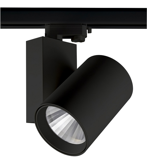 Cabezal LED De 40W Luz Calida Con Adaptador Para Riel Negro Eos Argo