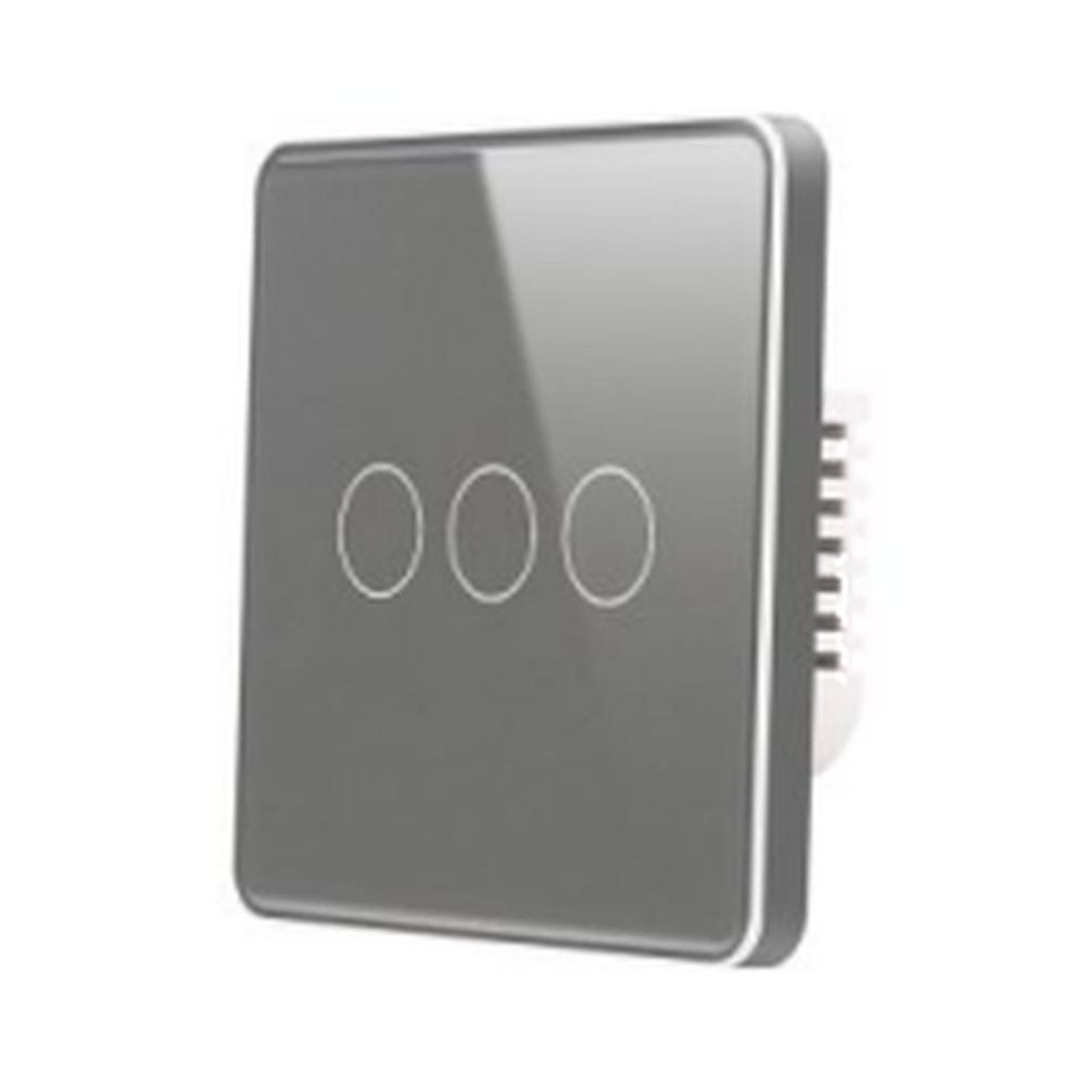Interruptor Plano Metal Gris 3 Modulos EU - S-2343 - Similar