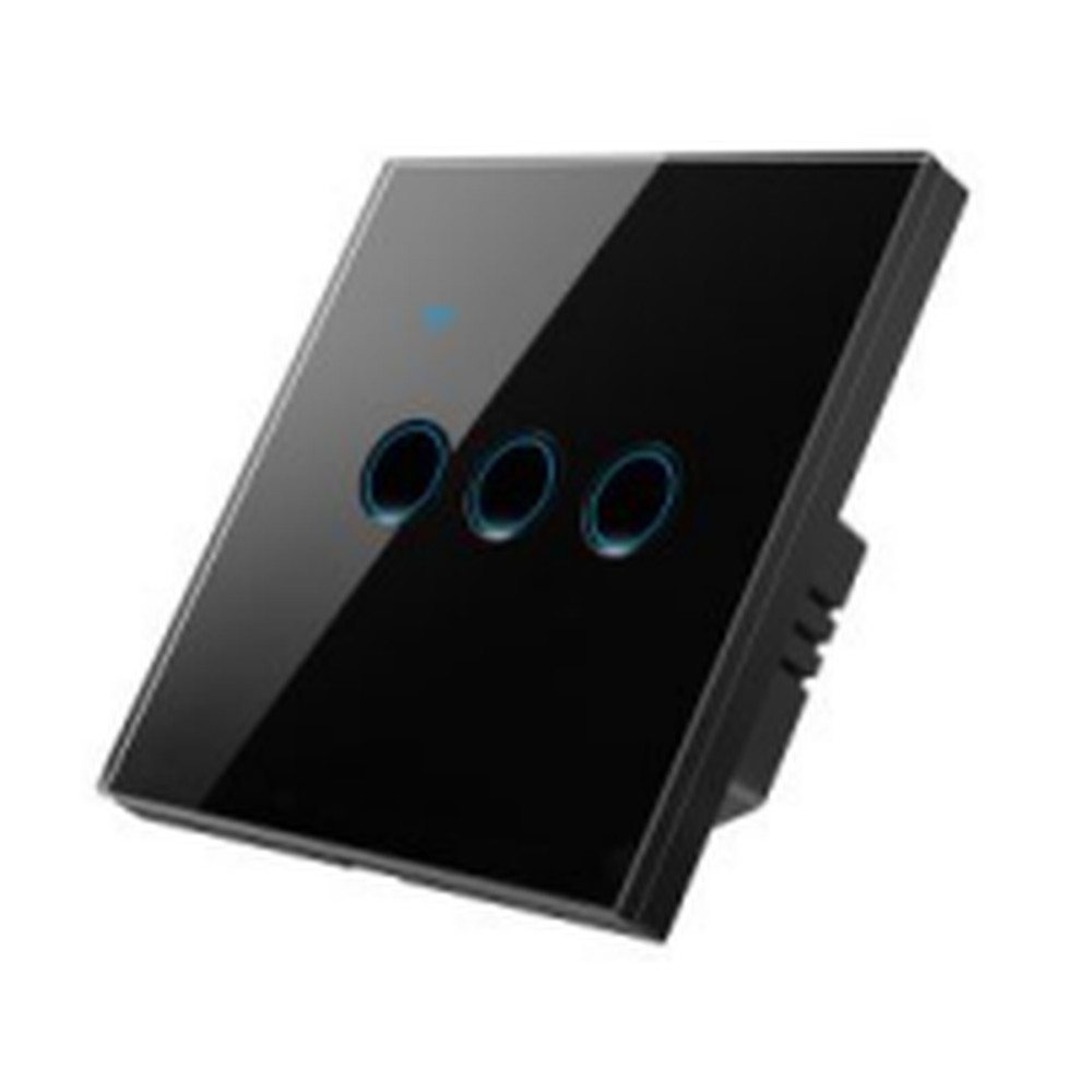 Interruptor Concavo S/Marco Negro 3 Modulos EU - S-3321 - Similar