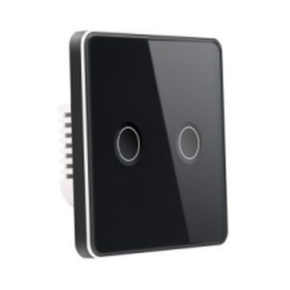 Interruptor Concavo Marco Metal Negro 2 Modulos EU - S-4223 - Similar