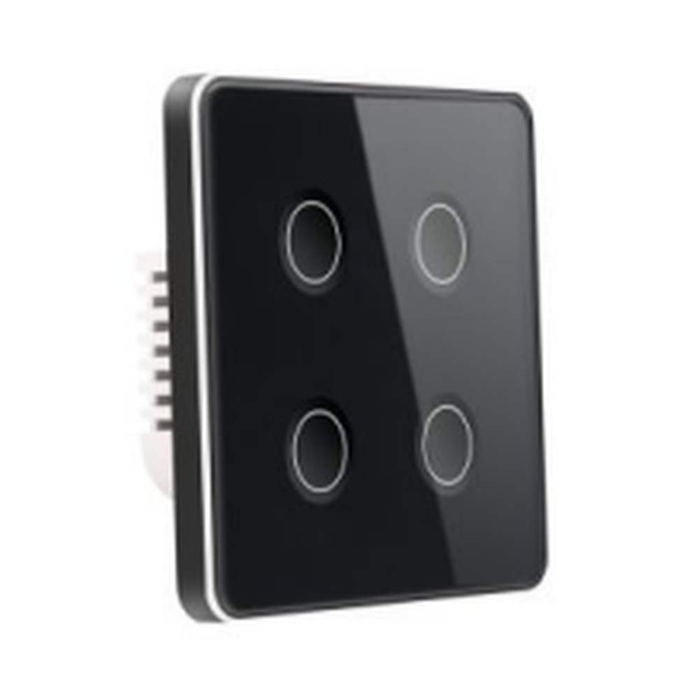 Interruptor Concavo Marco Metal Negro 4 Modulos EU - S-4423 - Similar
