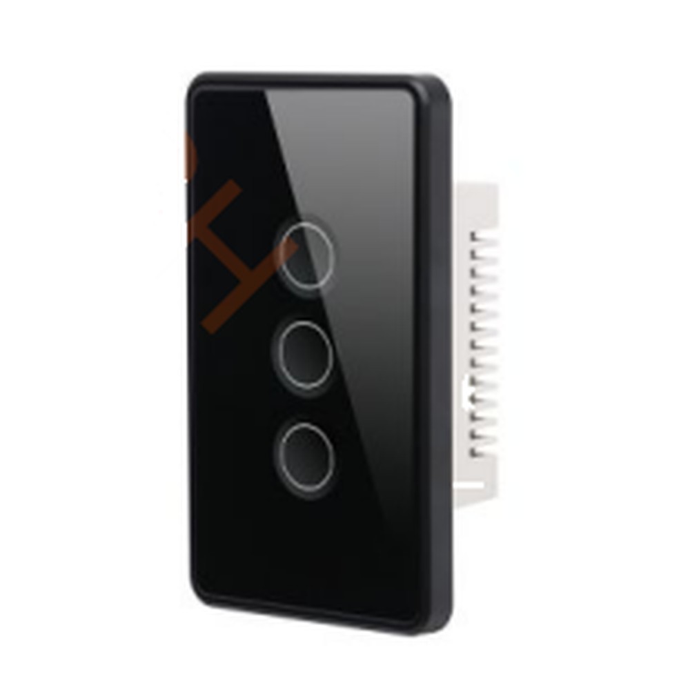 Interruptor Concavo Marco PC Negro 3 Modulos US - S-3723 - Similar