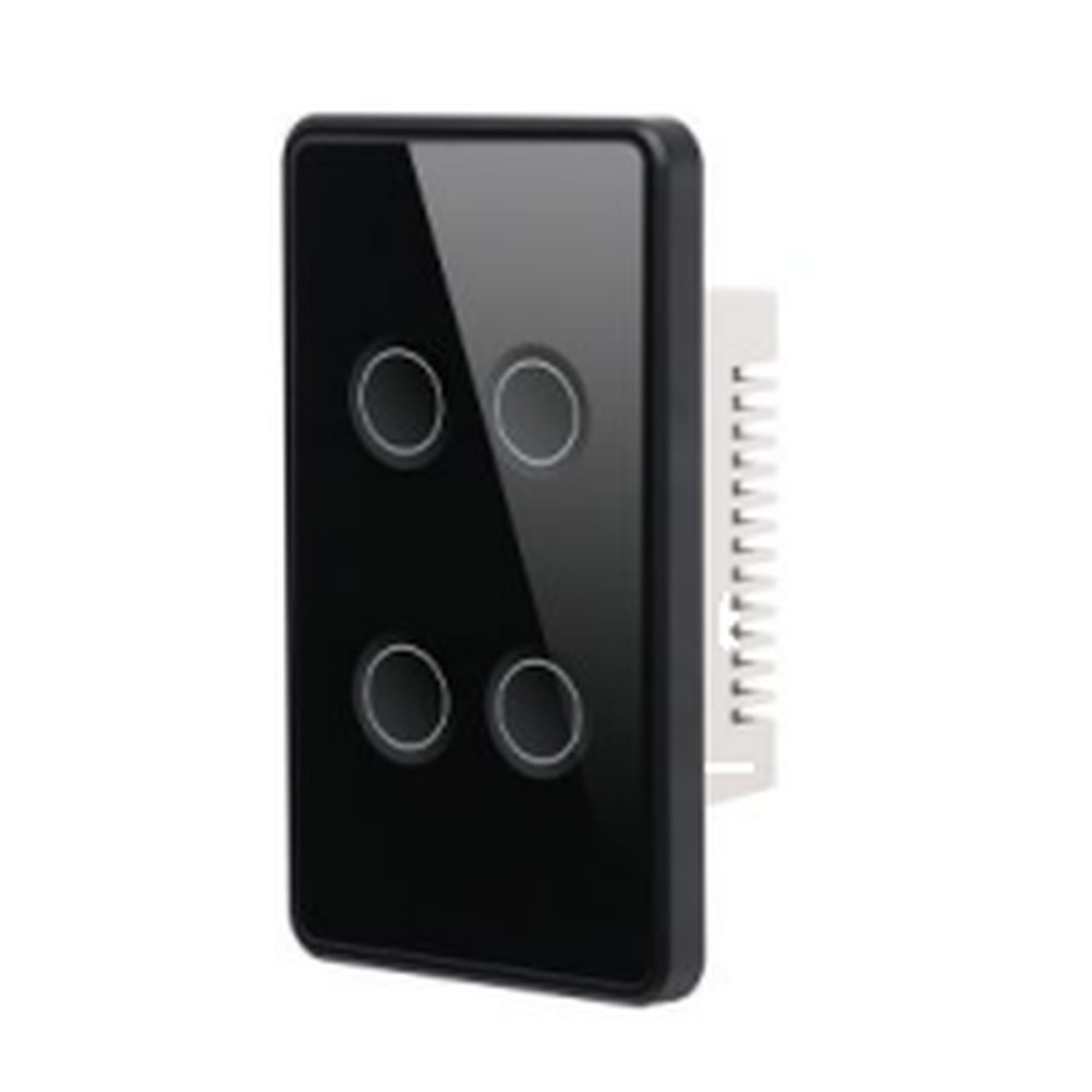 Interruptor Concavo Marco PC Negro 4 Modulos US - S-3823 - Similar