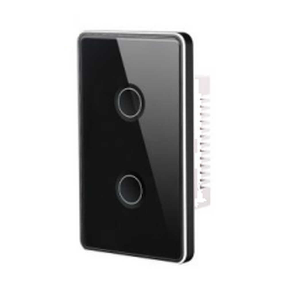 Interruptor Concavo Marco Metal Negro 2 Modulos US - S-4623 - Similar