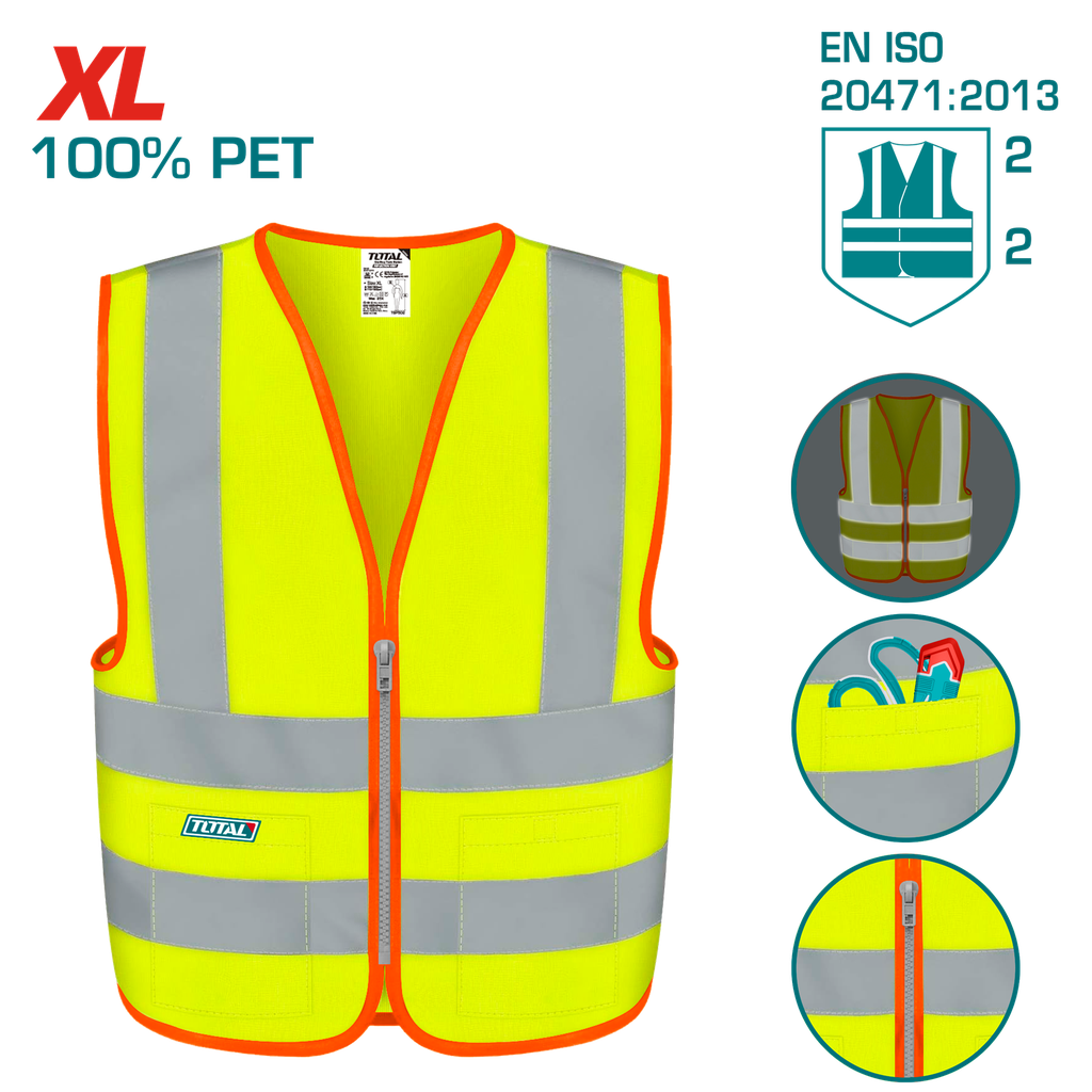 Chaleco Reflectante Xl Amarillo Fluorescente - Total