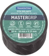 Cinta Aisladora 10M X 19MM X 0,13MM Negro Mastergrip - Tramontina