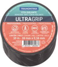 Cinta Aisladora 20M X 19MM X 0,13MM Negro Ultragrip - Tramontina