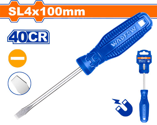 Destornillador Plano Sl4.0x100mm - 40CR - Wadfow