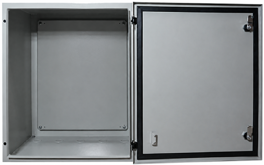 Gabinete Metalico 60 X 40 X 20 Cm Gris C/ Placa De Montaje Galvanizada Gris - Cominsa Electric