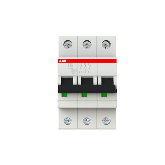 Disyuntor Termomagnetico Riel Din 3X020A 6KA S203 - Abb