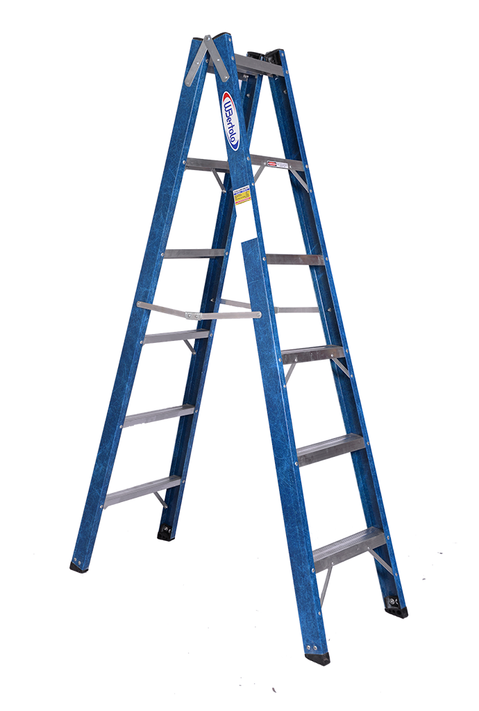Escalera De Fibra De Vidrio - Premium - Tijera Doble - 6P - 1,80 M - Wbertolo