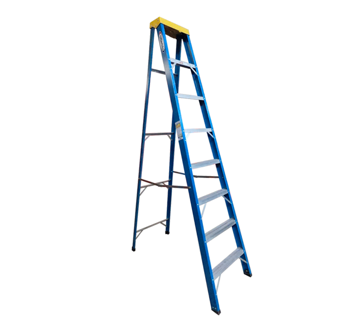 Escalera De Fibra De Vidrio - Premium - Tijera Simple - 8P - 2,40 M - Wbertolo