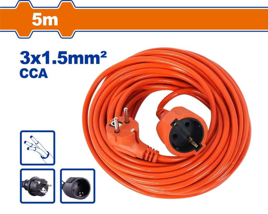 Extension De Cable Schuko 5M (cable 3X1.5MM2) - Wadfow