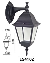 Farol Aplique De 1 Luz E27 Aluminio 4 Caras 41X15CM Negro Colonial Argo