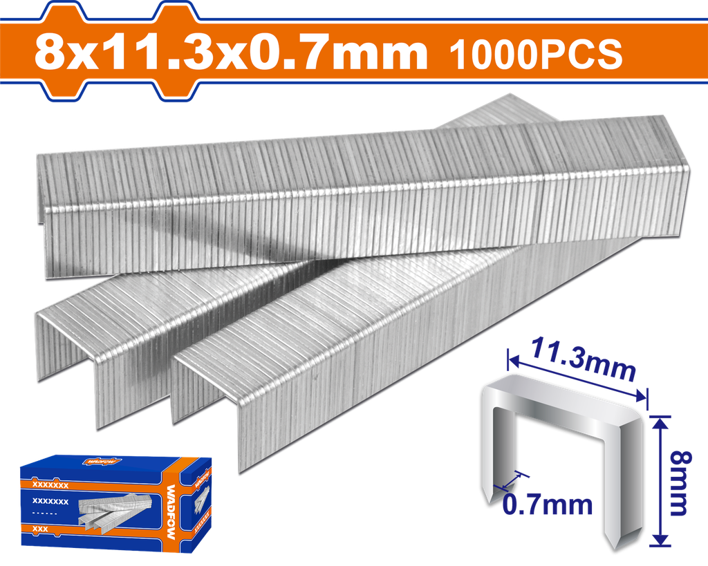Grapas 8X11.3X0.7MM Para Engrapadora Manual Wgu1608 - Wadfow
