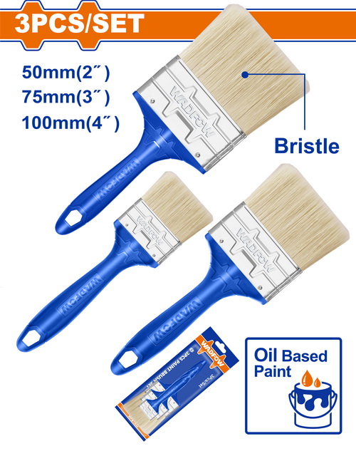 Juego De Pinceles (brochas) De Pintura 2+3+4PULG. (3 Pzs) - Wadfow