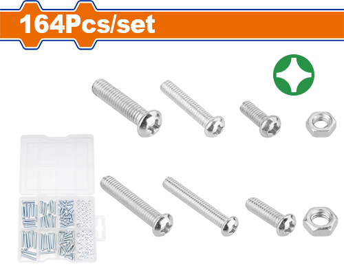 Juego De Tornillos Roscados (164 Pzs) - Wadfow