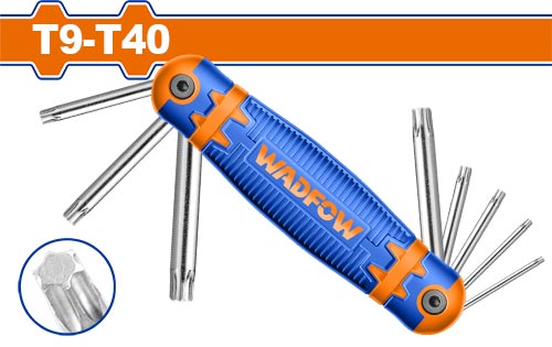 Llave Torx Plegable T9 - T40 (8 Pzs) - Crv - Wadfow