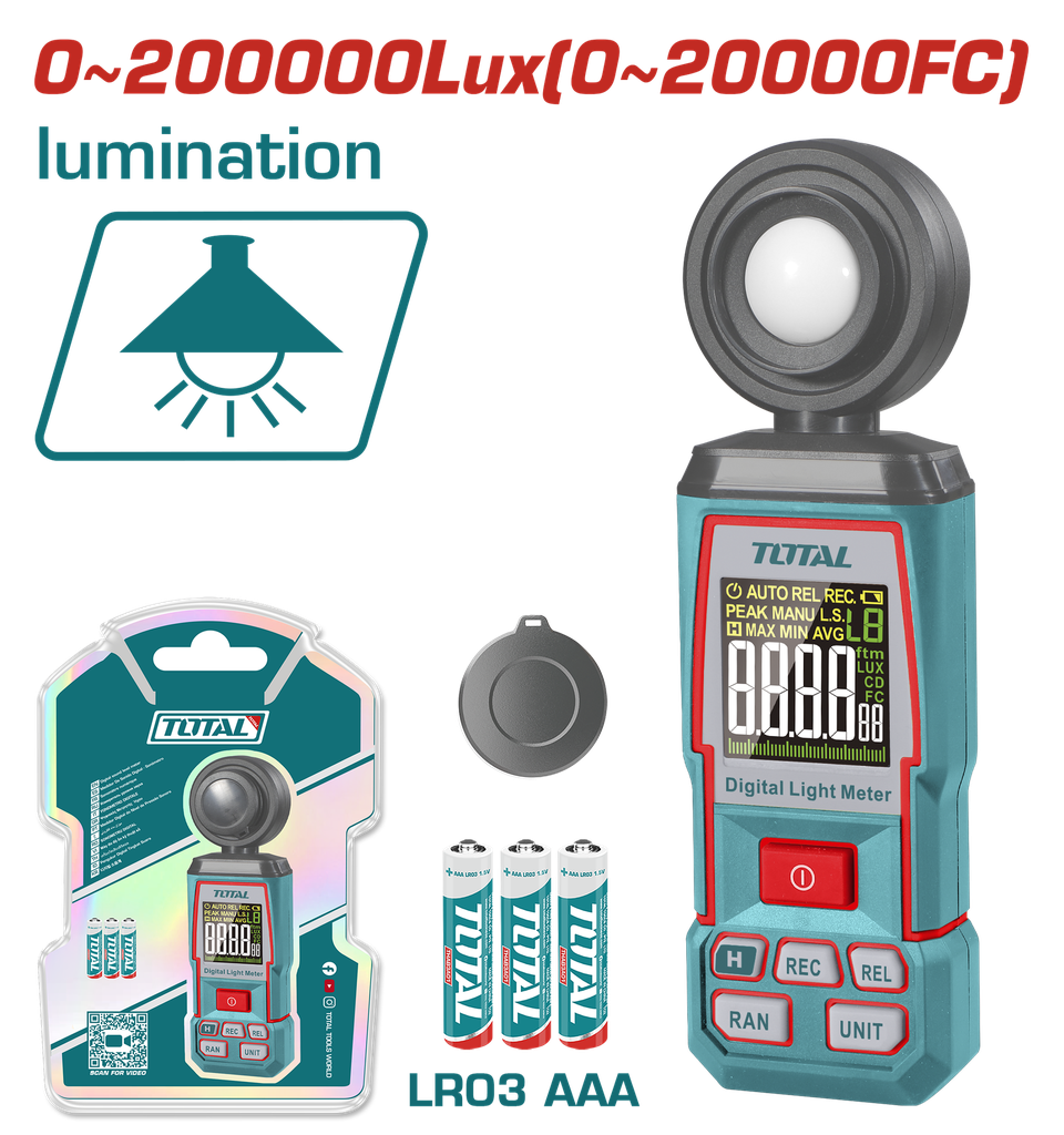 Luxometro 0 - 200 000 Lux - Total
