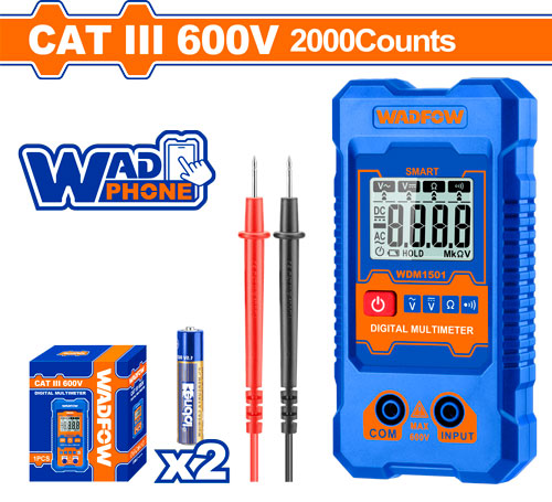 Multímetro Digital Cat Iii 600V (2000 Cuentas) - Wadfow