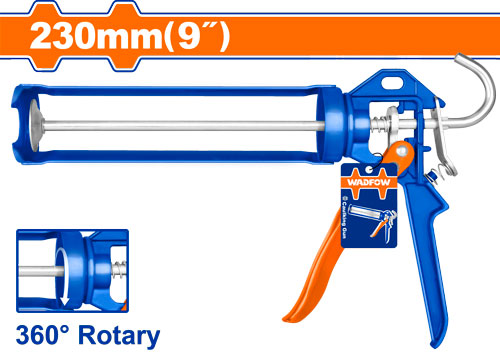 Pistola De Calafateo (tubo Silicona) 230MM - Mango De Aluminio Y Función Giratoria - Wadfow