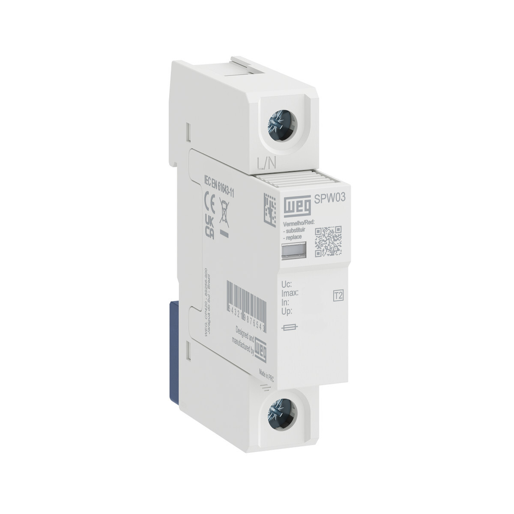 Descargador de Sobretensión 1P SPW02-275-45 275V 45kA Tipo 2 - WEG